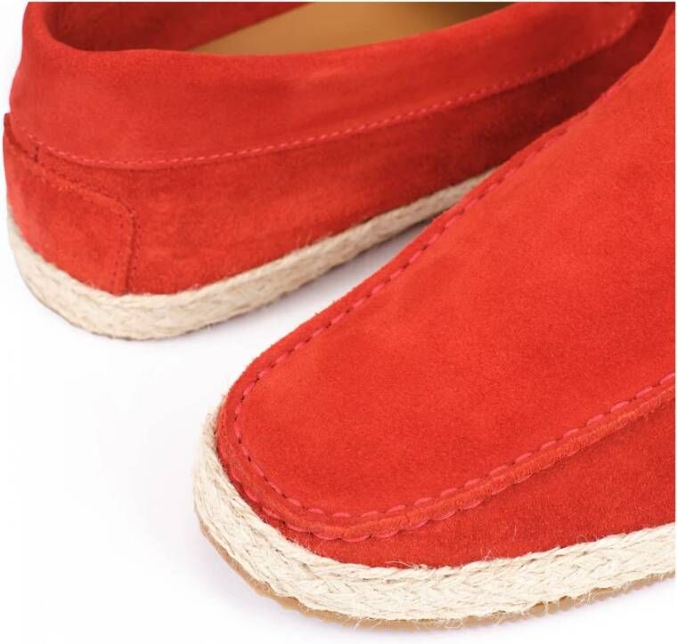 Testoni Handgemaakte Suède Espadrilles Ortholite Binnenzool Orange Heren