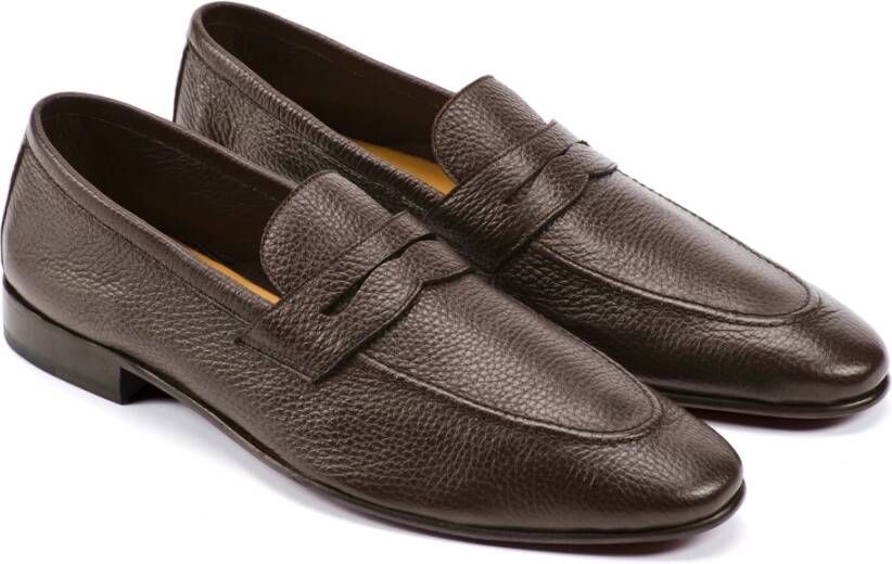 Testoni Herten Loafer Licht Elegant Puntige Neus Brown Heren