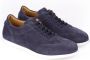 Testoni Minimal Oxford Suede Sneaker Blue Heren - Thumbnail 2