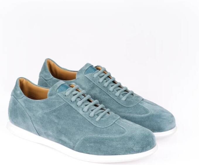 Testoni Minimal Oxford Suede Sneaker Green Heren