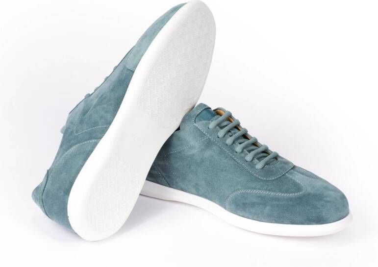 Testoni Minimal Oxford Suede Sneaker Green Heren