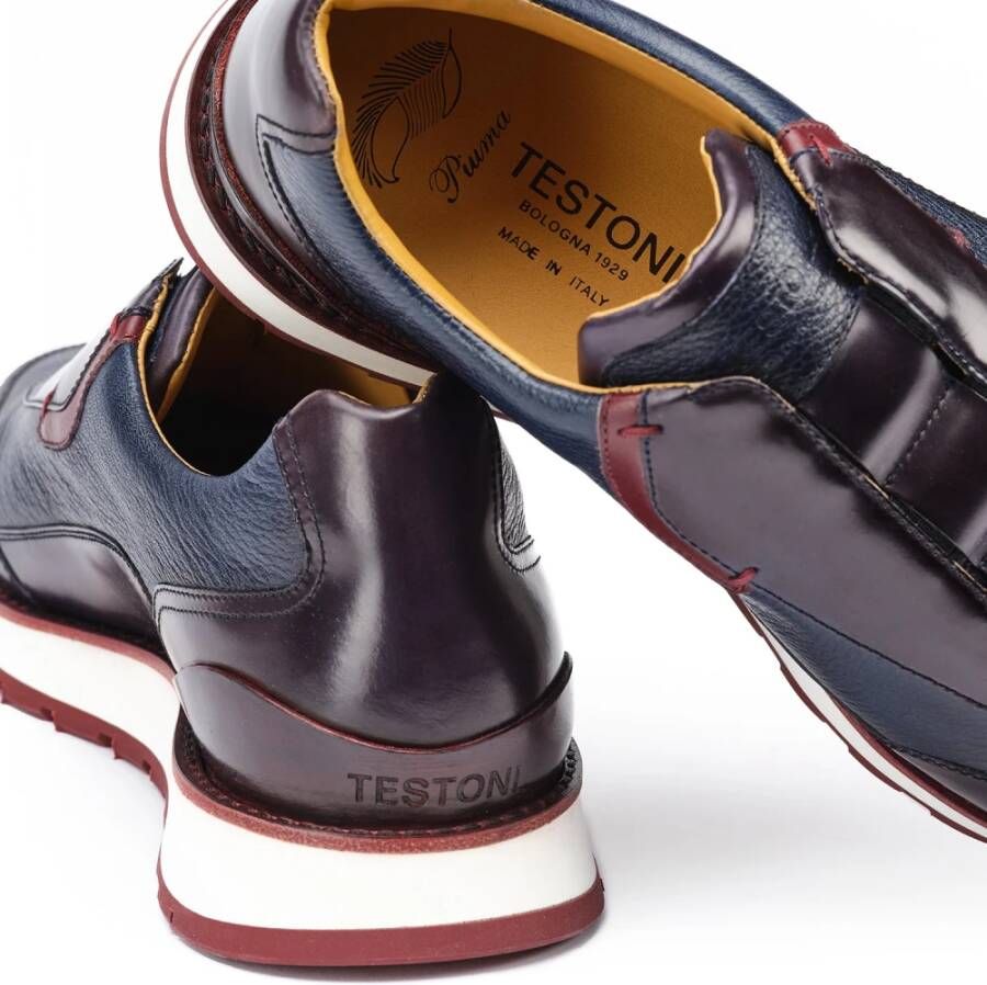 Testoni Moderne Sneaker met Leren 'Spoiler' Multicolor Heren