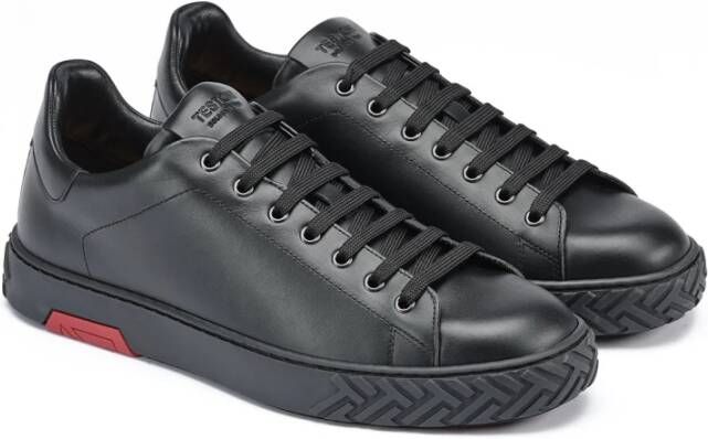 Testoni Ravenna Court Sneaker Moderne Stijl Black Heren