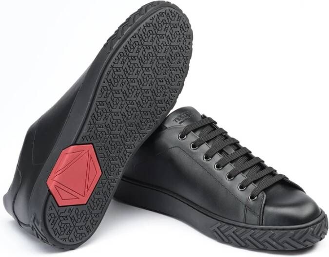 Testoni Ravenna Court Sneaker Moderne Stijl Black Heren