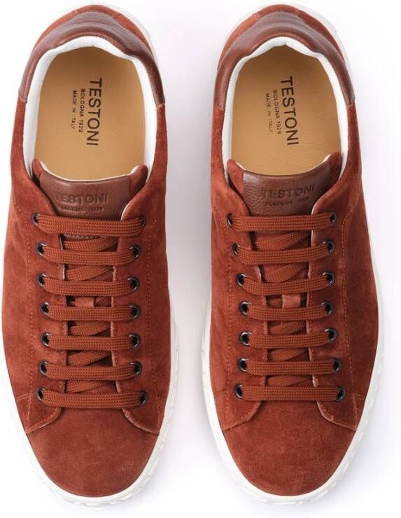 Testoni Ravenna Sneaker Casual Suede Brown Heren