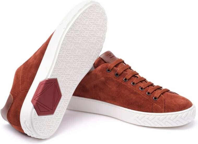 Testoni Ravenna Sneaker Casual Suede Brown Heren