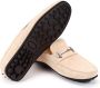 Testoni Suede Driver Schoenen Metalen Ornament Beige Heren - Thumbnail 4