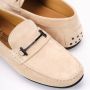 Testoni Suede Driver Schoenen Metalen Ornament Beige Heren - Thumbnail 5