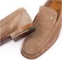 Testoni Suede Moccasin met T Metalen Ornament Beige Heren - Thumbnail 5