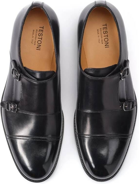 Testoni Trento Double Monk TOP Calf Black Heren