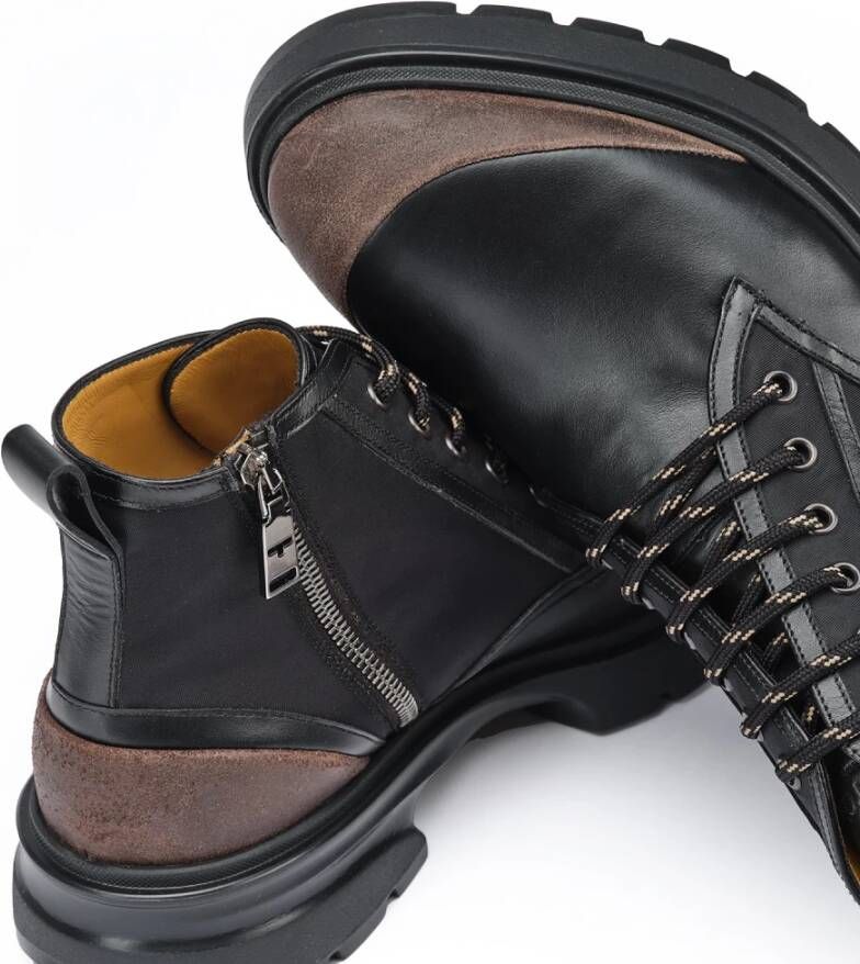 Testoni Urban Trekking Combat Boot Black Heren