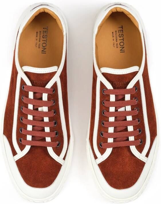 Testoni Velvet Suede Calf Sneaker Multicolor Heren