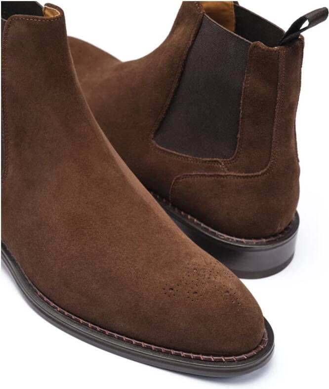 Testoni Venezia Chelsea English Suede Calf Brown Heren