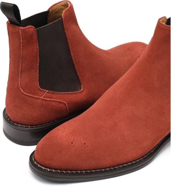 Testoni Venezia Chelsea English Suede Calf Orange Heren