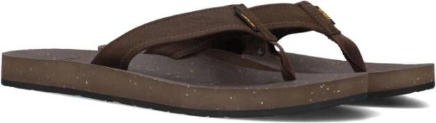 Teva Heren Leren Slippers Bruin Brown Heren