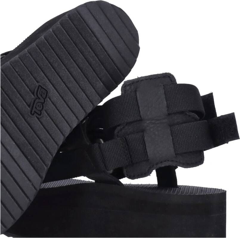 Teva Zwarte Plateau Sandaal met Verstelbare Banden Black Dames