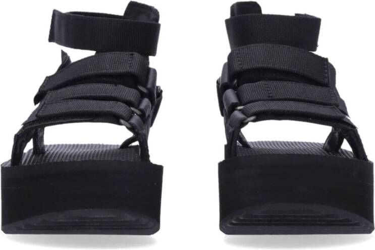 Teva Zwarte Plateau Sandaal met Verstelbare Banden Black Dames