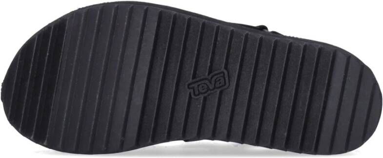 Teva Zwarte Plateau Sandaal met Verstelbare Banden Black Dames