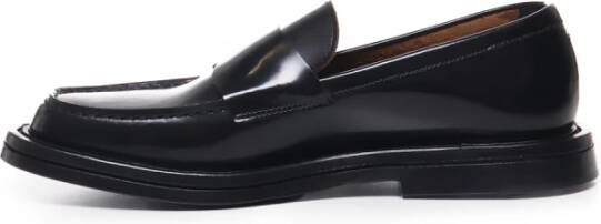 THE Antipode Zwarte Kalfsleren Loafers Ronde Neus Black Heren