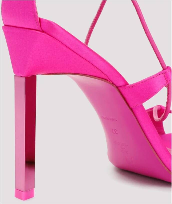 The Attico Adele Lace-Up Pump in Fuchsia Pink Dames