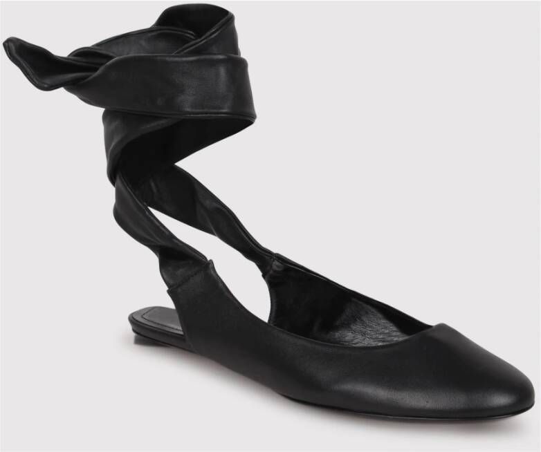 The Attico Ballerina Schoenen van Geitenleer Black Dames