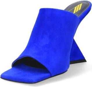 The Attico Blauwe Suède Hakken Muiltjes Cheope Stijl Blue Dames