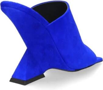 The Attico Blauwe Suède Hakken Muiltjes Cheope Stijl Blue Dames