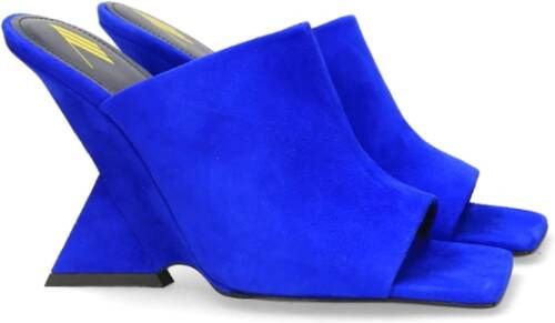 The Attico Blauwe Suède Hakken Muiltjes Cheope Stijl Blue Dames