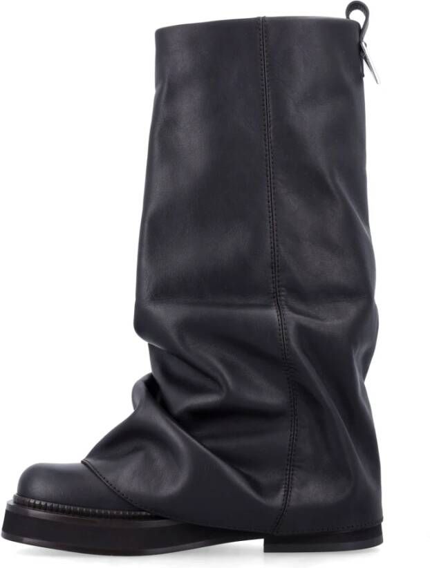 The Attico Chocolade Combat Boots met Vierkante Neus Black Dames