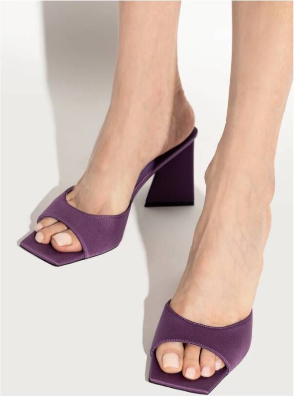 The Attico Gehakte pantoffels Mini Devon Purple Dames