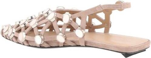 The Attico Grid ballerina's met parelversieringen Beige Dames