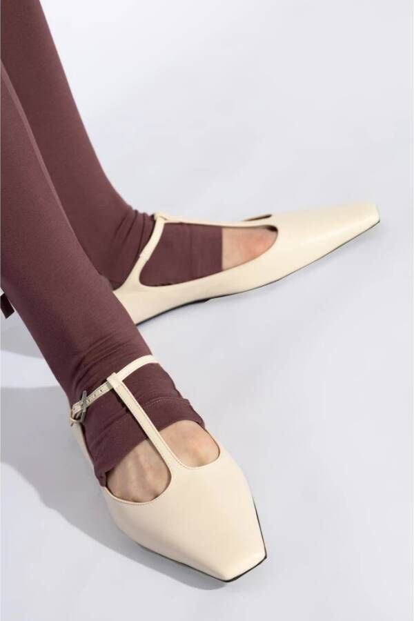 The Attico Leren laarzen Beige Dames