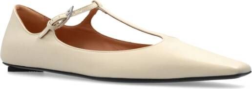 The Attico Leren laarzen Beige Dames