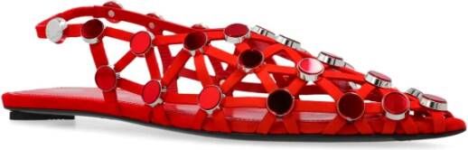 The Attico Leren laarzen Grid Red Dames