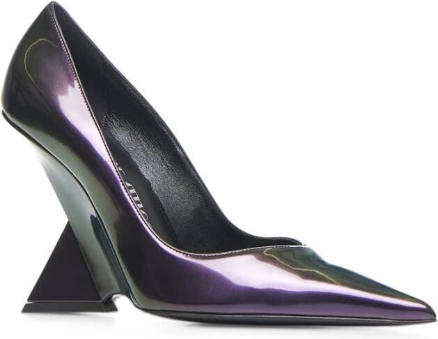 The Attico Paarse Holografische Sleehak Slip-On Purple Dames