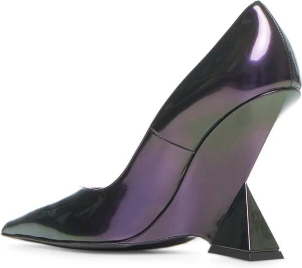 The Attico Paarse Holografische Sleehak Slip-On Purple Dames