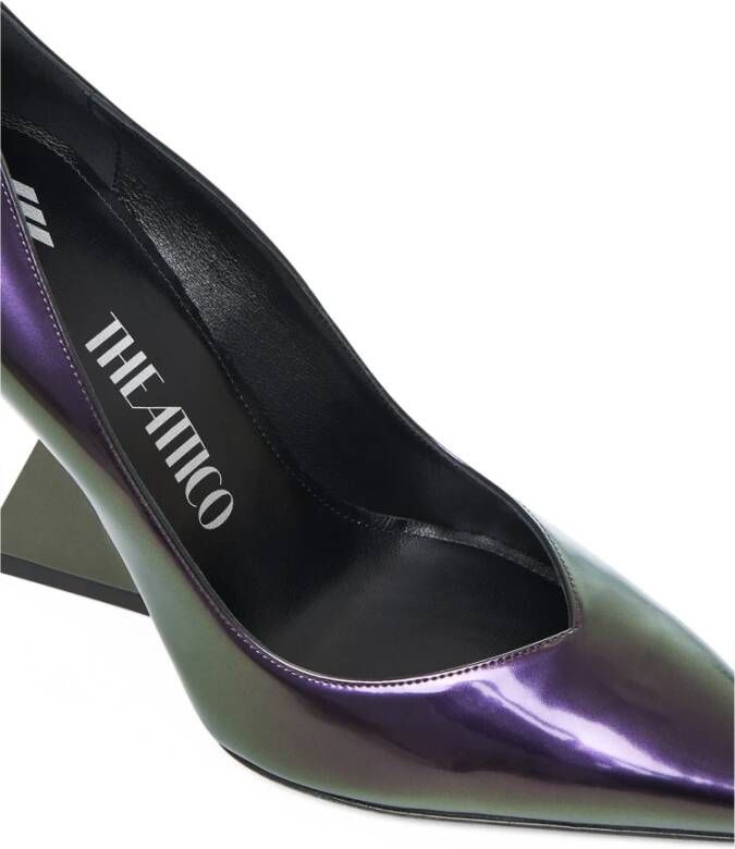 The Attico Paarse Holografische Sleehak Slip-On Purple Dames