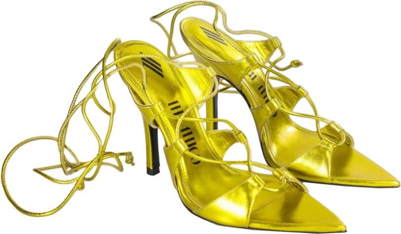 The Attico Renee Gelamineerde Sandalen Yellow Dames