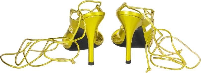 The Attico Renee Gelamineerde Sandalen Yellow Dames