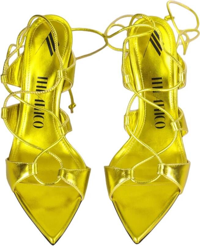 The Attico Renee Gelamineerde Sandalen Yellow Dames