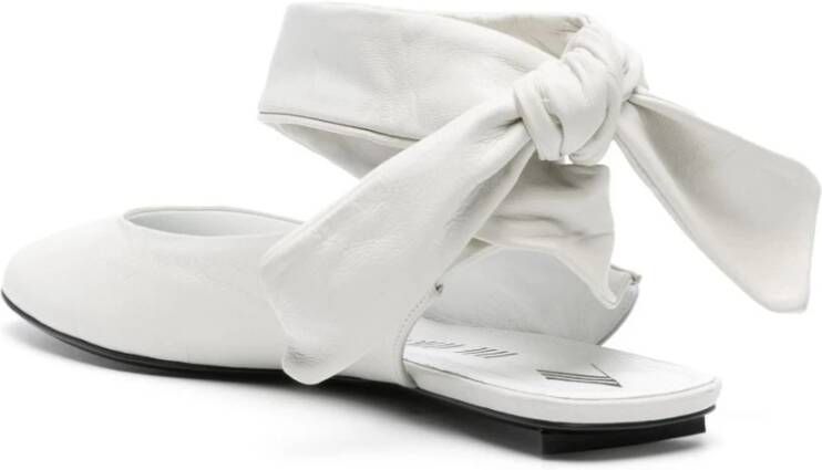 The Attico Witte Leren Ballerina Schoenen White Dames