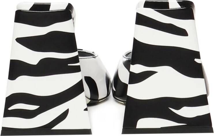 The Attico Zebra Print Pyramid Hak Sandalen Black Dames