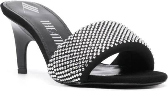 The Attico Zilveren Sandalen met Kristalversiering Black Dames