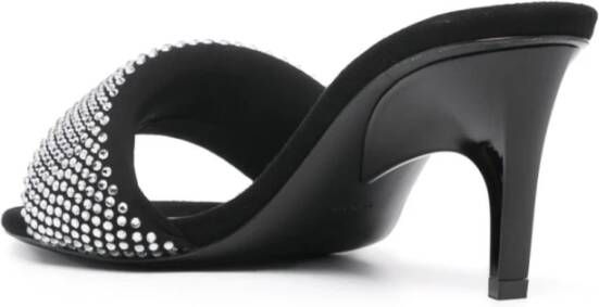 The Attico Zilveren Sandalen met Kristalversiering Black Dames