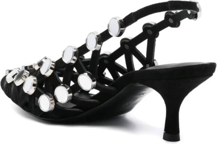 The Attico Zwarte Grid Pumps Elegante Schoenen Black Dames