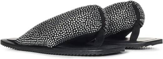 The Attico Zwarte Strass Sandalen Black Dames