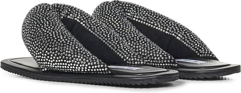 The Attico Zwarte Strass Sandalen Black Dames