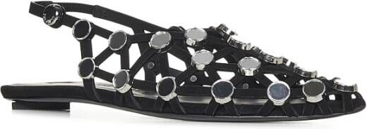 The Attico Zwarte suède ballerina's met studs Black Dames