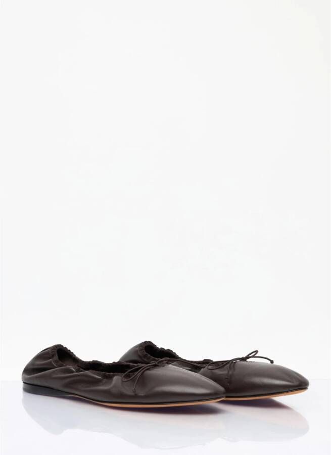 The Row Elegante Leren Ballet Flats Brown Dames