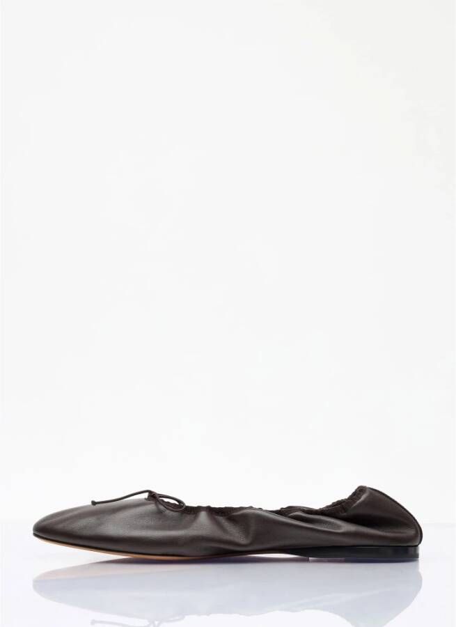 The Row Elegante Leren Ballet Flats Brown Dames